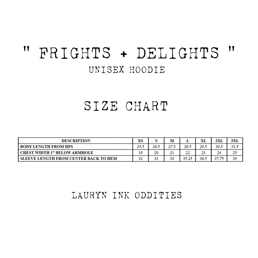"FRIGHTS + DELIGHTS" - FLEECE HOODIE *FINAL SALE*